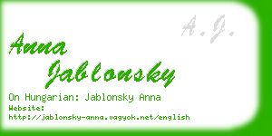 anna jablonsky business card